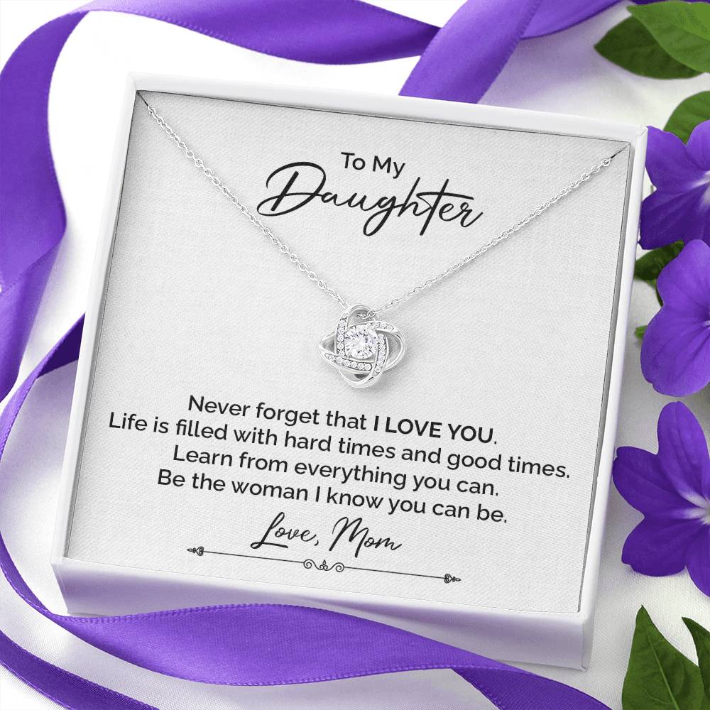 To My Daughter Necklace from Mom with Inspiring Note