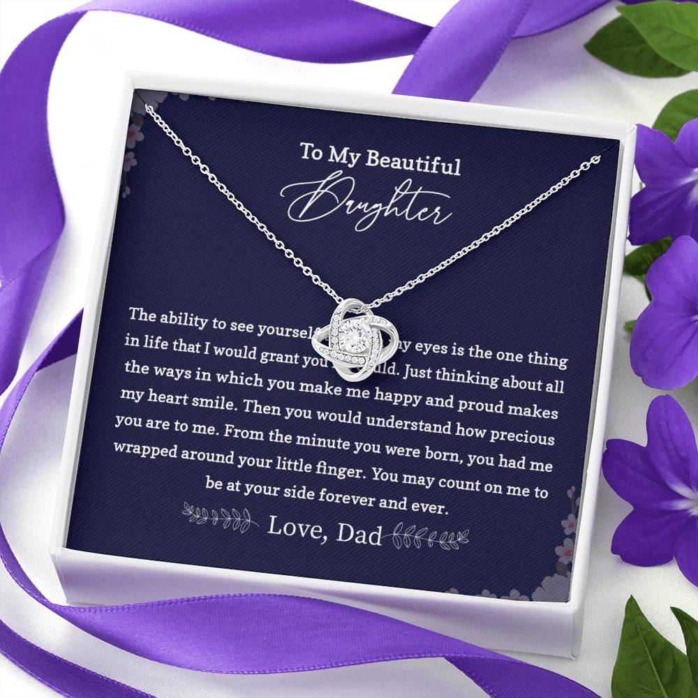 Daughter Necklace Gift from Dad with Love Note