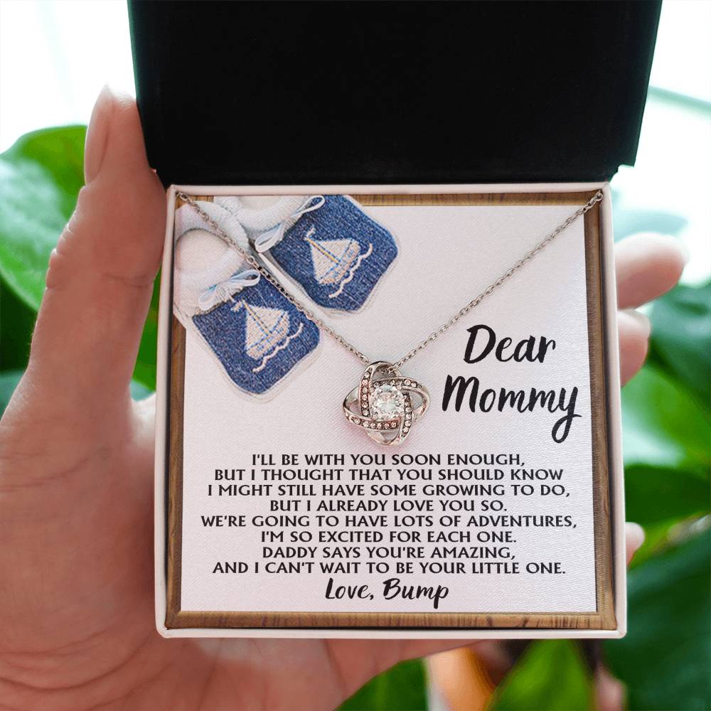 Pregnancy Necklace for Mommy – Baby Boy Gift from Bump with Poem