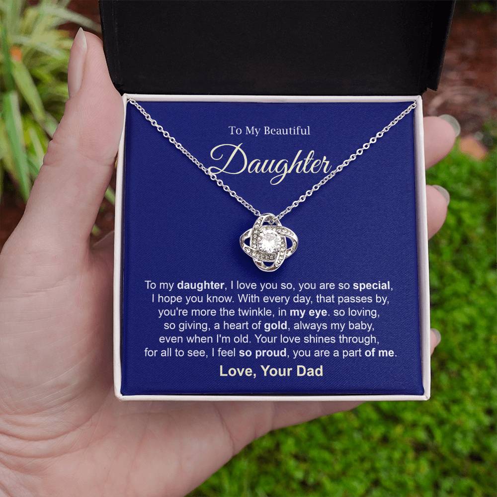 Daughter Necklace Gift from Dad with Sweet Message