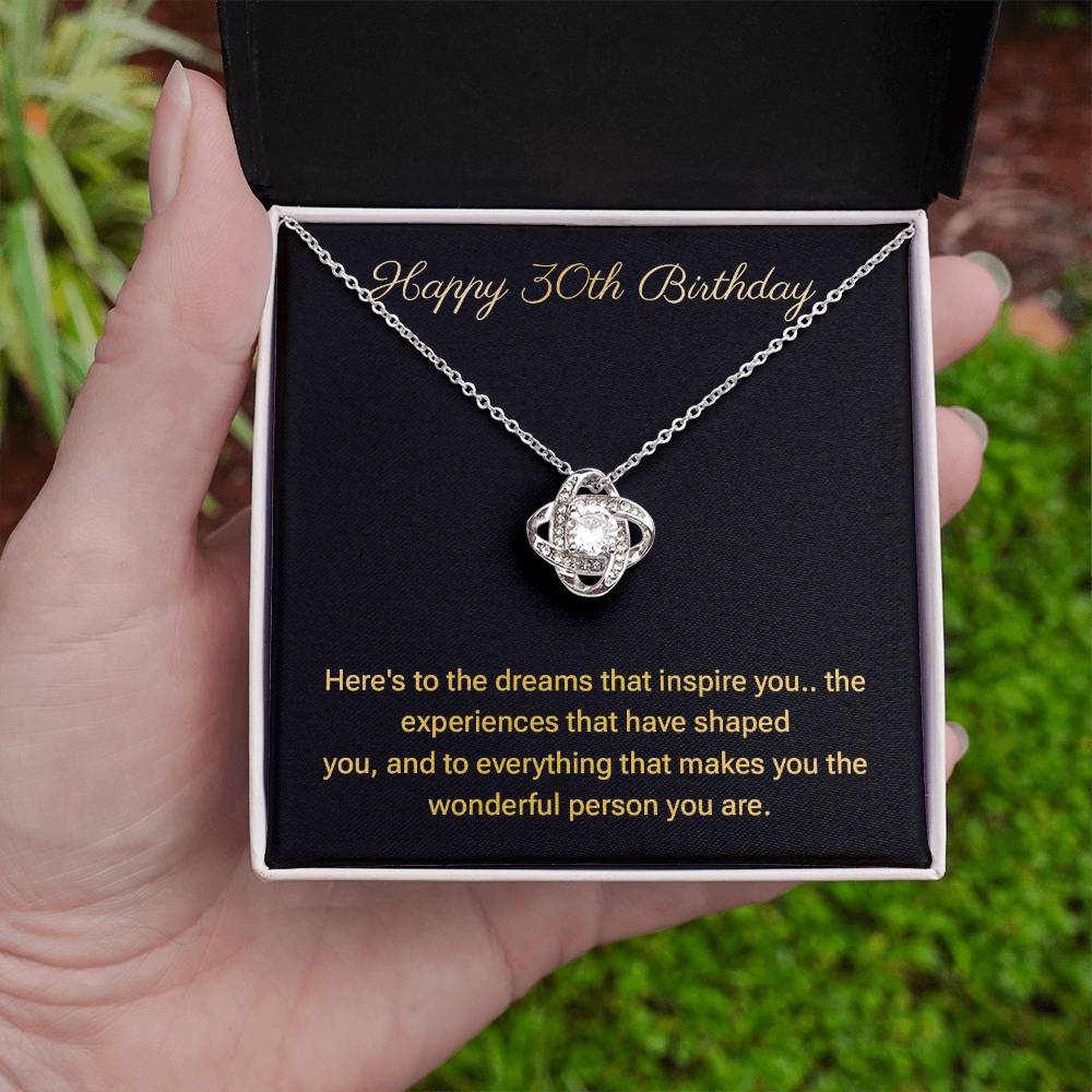 30th Birthday Necklace Gift for Her – Elegant Message Card Box