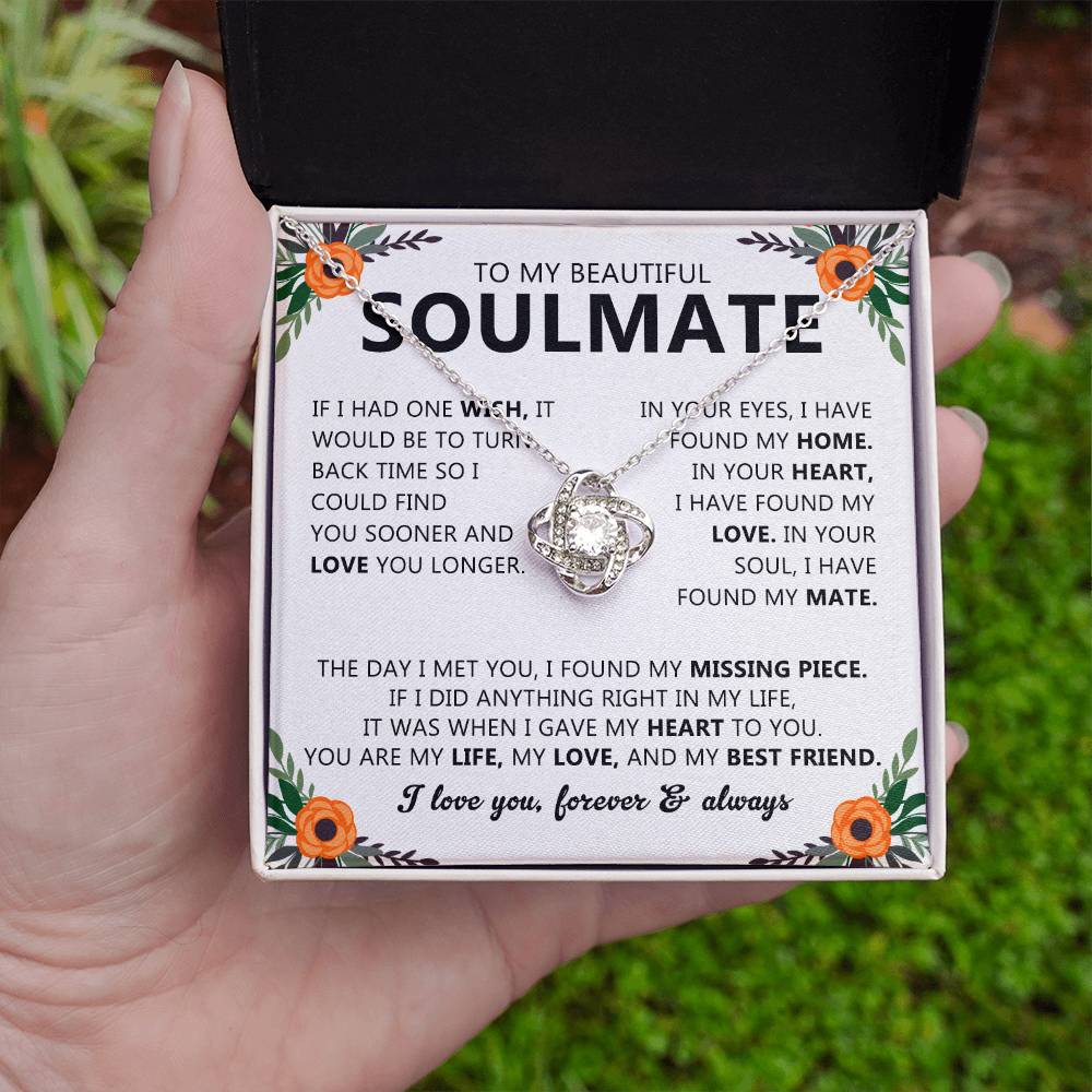Soulmate Necklace Gift for Women, With Romantic Message Card