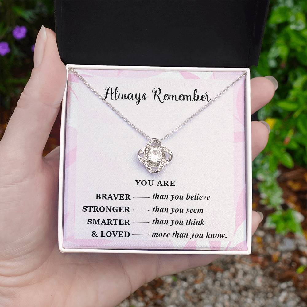 Always Remember Necklace – Encouragement Gift for Her Strength & Bravery