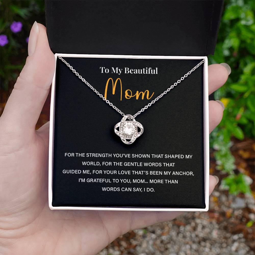 Mom Necklace Gift From Daughter Or Son With Message Card