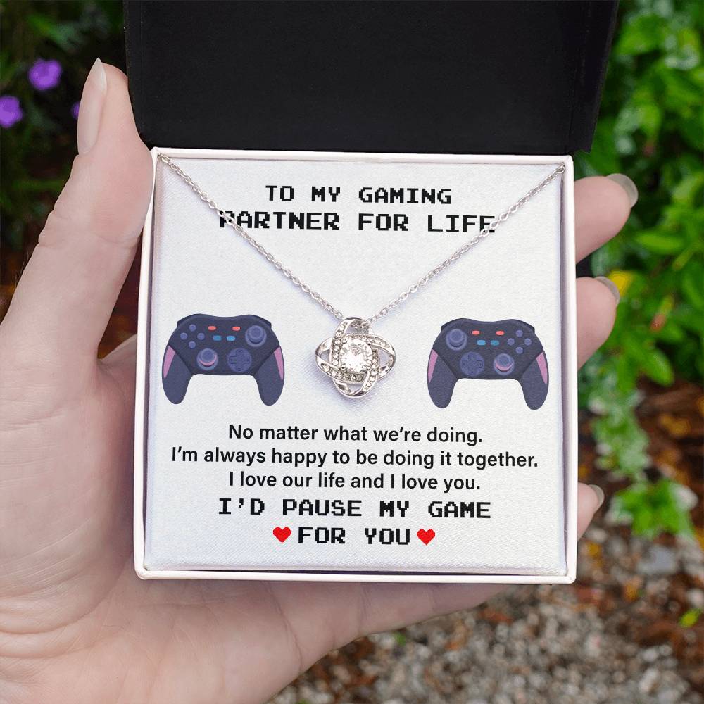 Gaming Partner Necklace Gift with Love Message Card