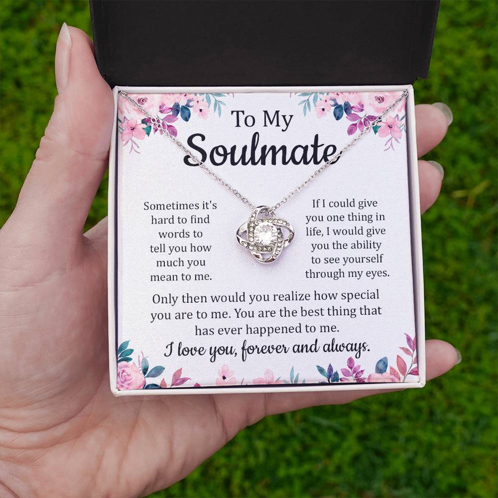 Soulmate Necklace Gift with Loving Message Card