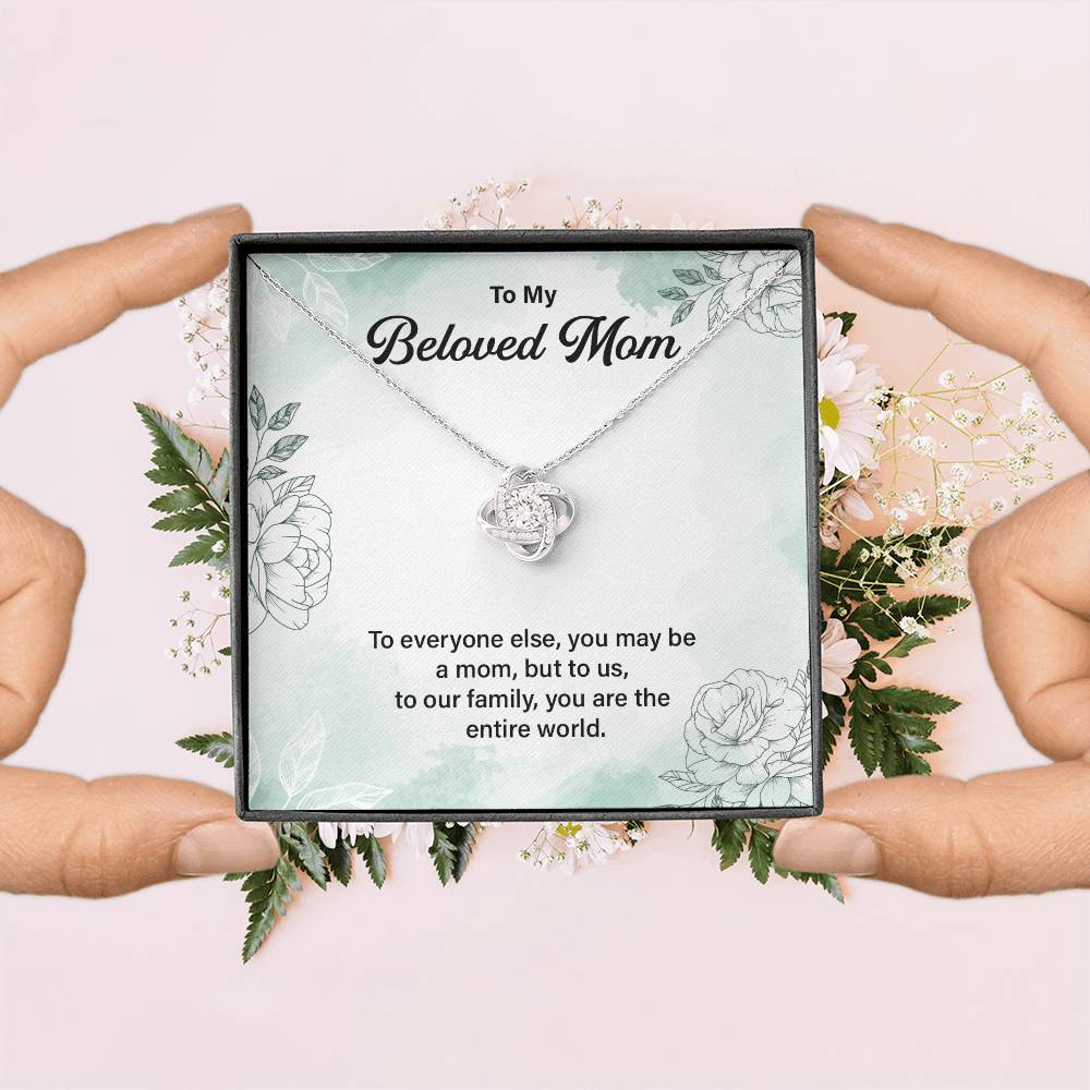 Beloved Mom Necklace Gift From Family With Message Card