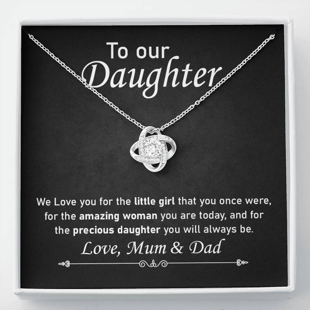Daughter Necklace Gift from Mum and Dad with Note