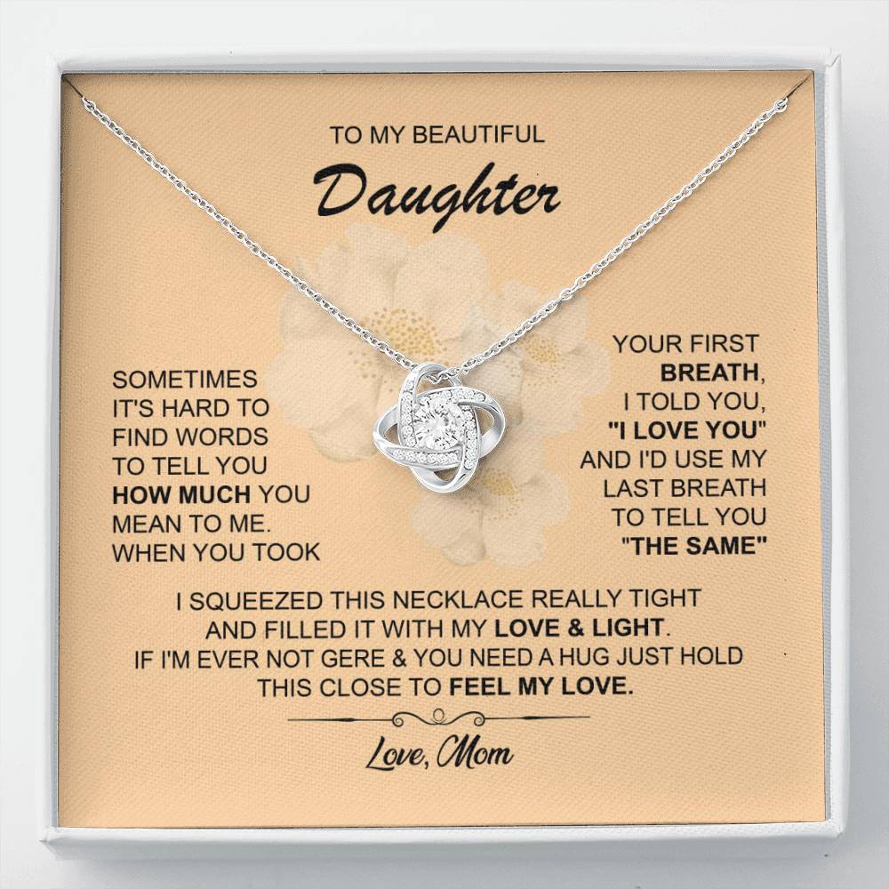 Necklace for Daughter from Mom with Hug Message