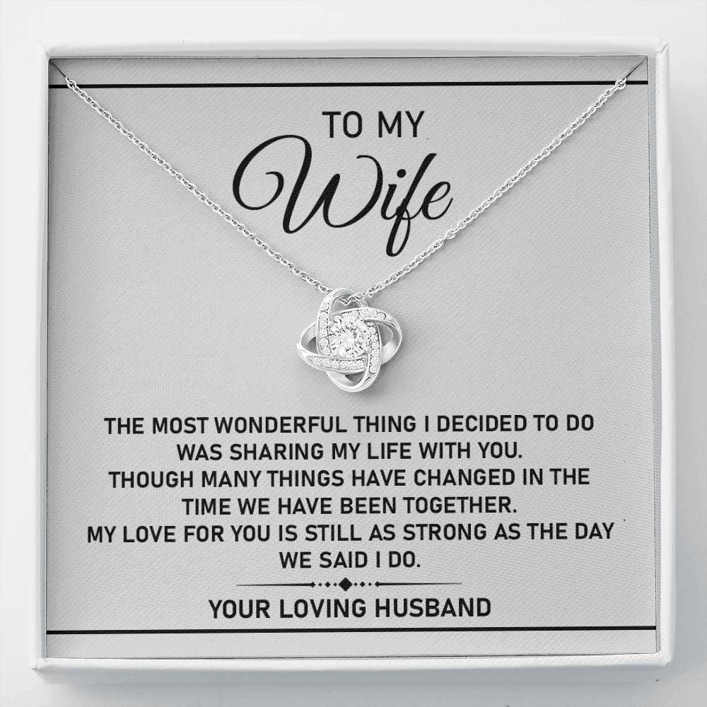 Wife Necklace Gift from Husband with Love Message Card