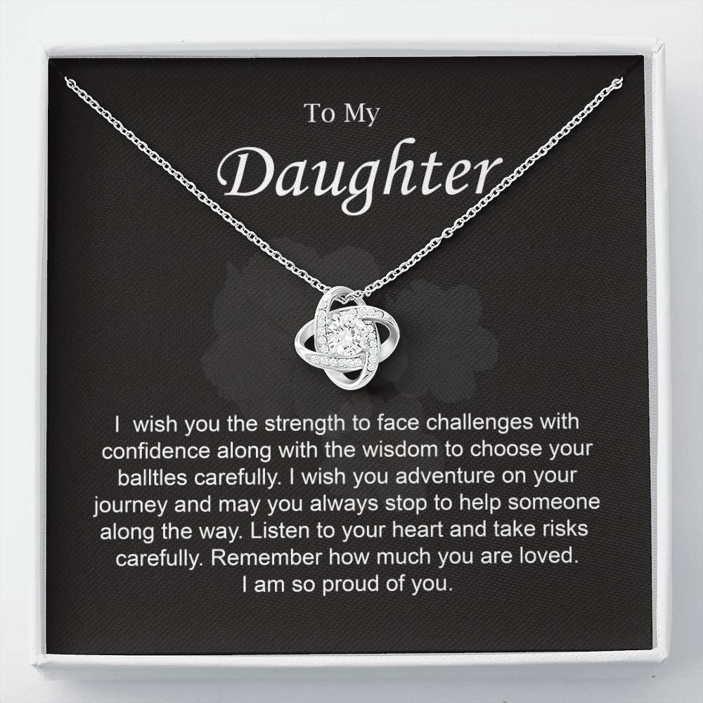 To My Daughter Necklace with Inspirational Note