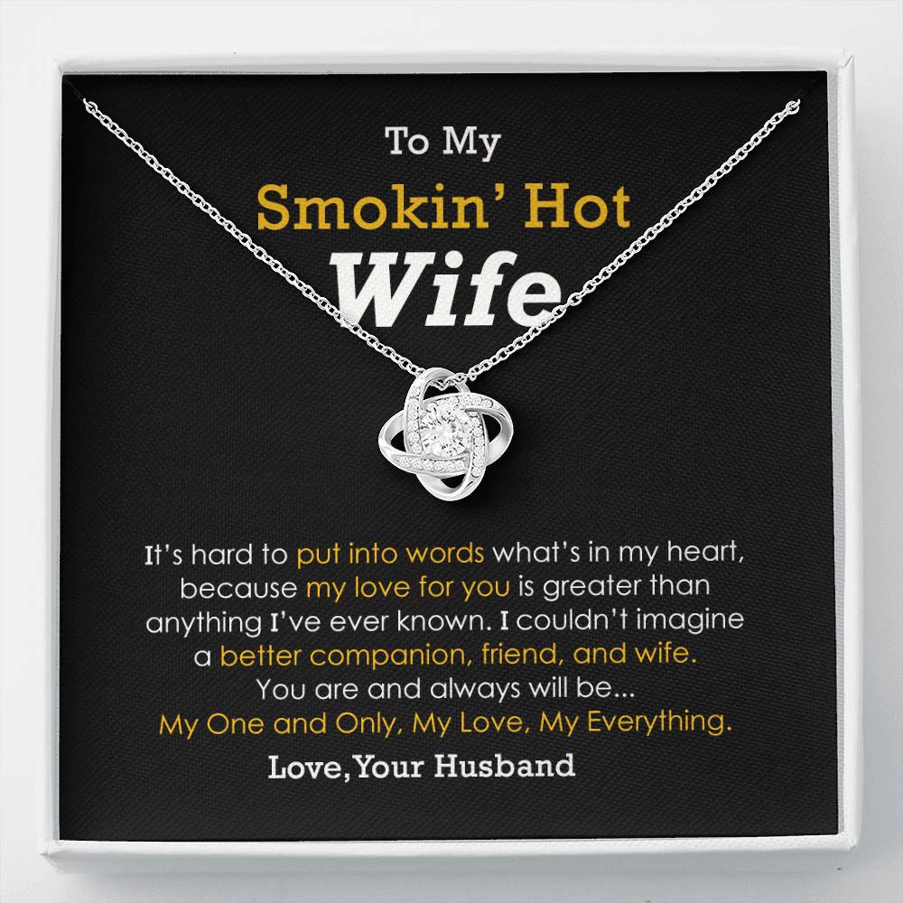 Smokin’ Hot Wife Necklace Gift From Husband With Message card