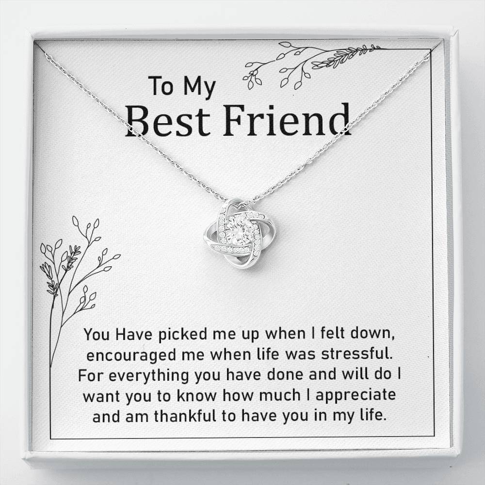 Best Friend Necklace Gift with Thank You Note
