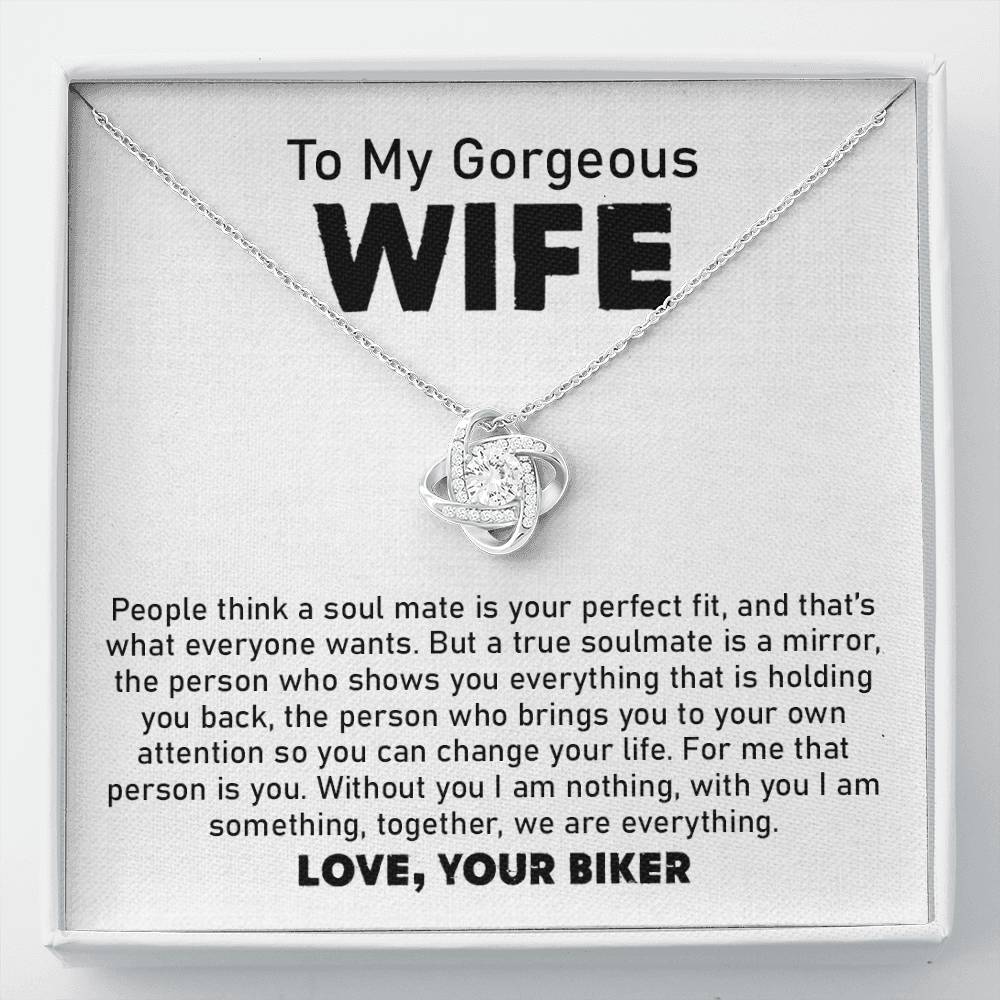 Biker Husband Gift for Wife Necklace With Message Card