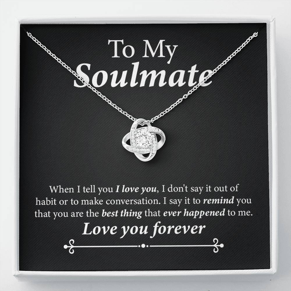 Soulmate Necklace Gift with Romantic Message Card