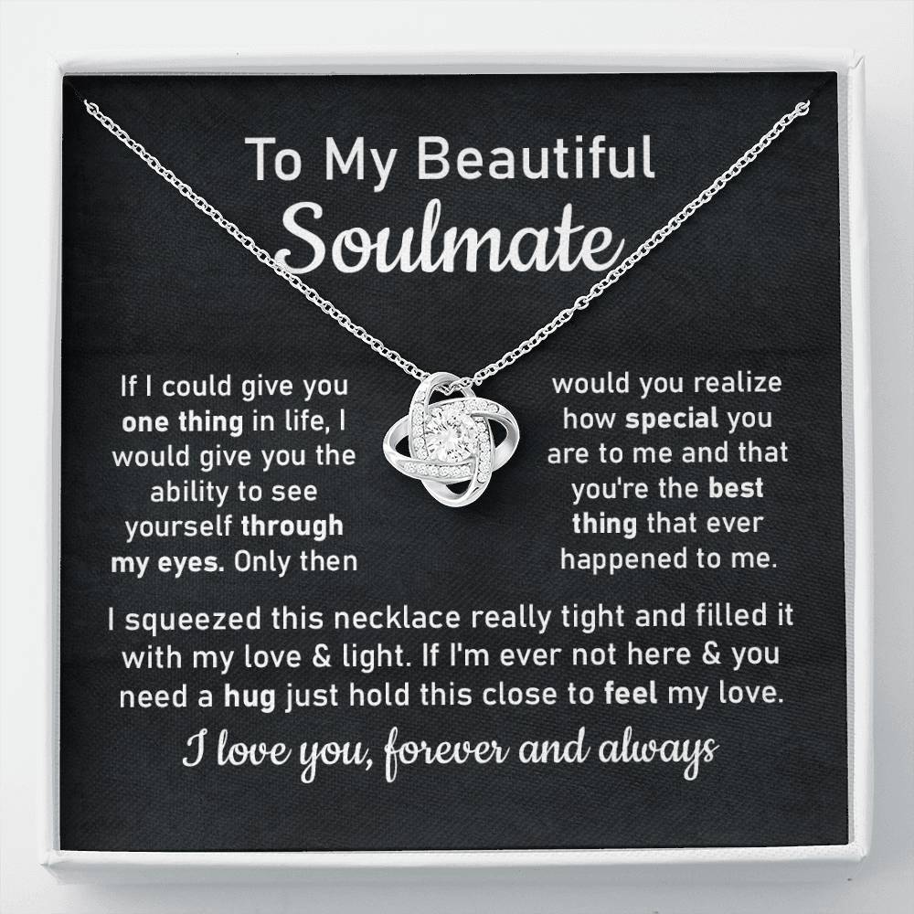 Soulmate Necklace Gift for Her with Message Card