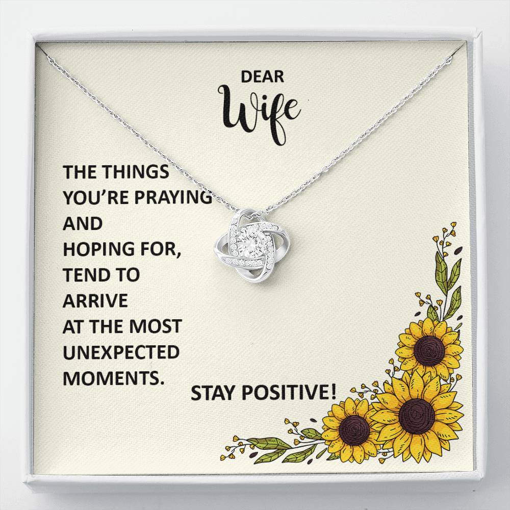 Inspirational Necklace Gift for Wife From Husband– Stay Positive