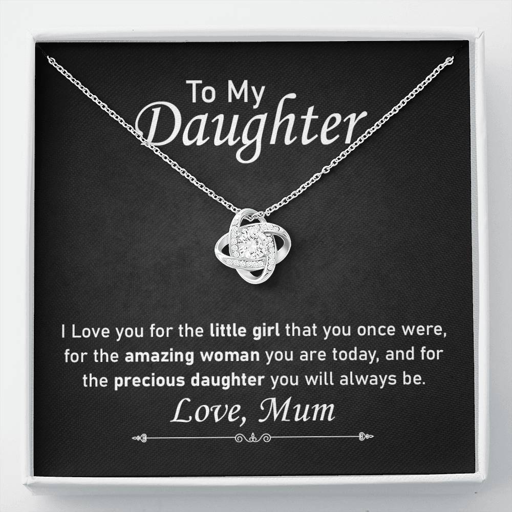 Daughter Necklace Gift from Mum with Message Card