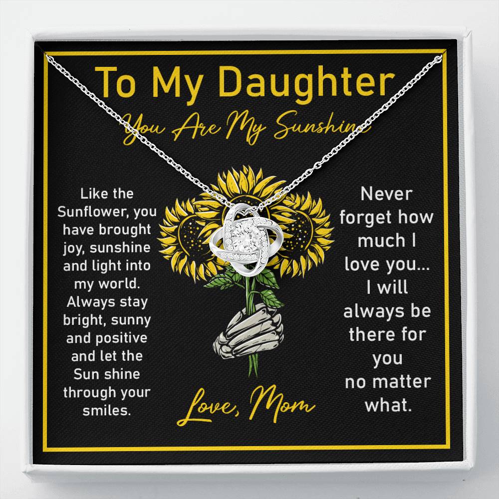 Daughter Necklace Gift from Mom with Sunflower Note