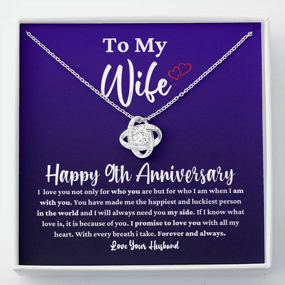 9th Anniversary Necklace Gift for Wife
