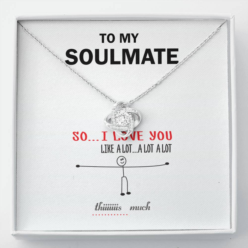 Funny Soulmate Necklace Gift with Cute Stick Figure Message Card for Her