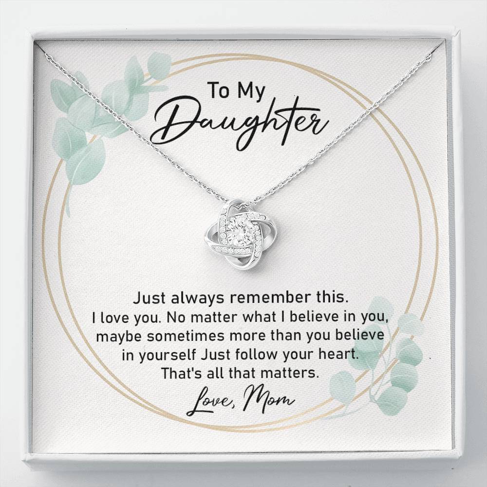 Daughter Necklace Gift from Mom with Heartfelt Note