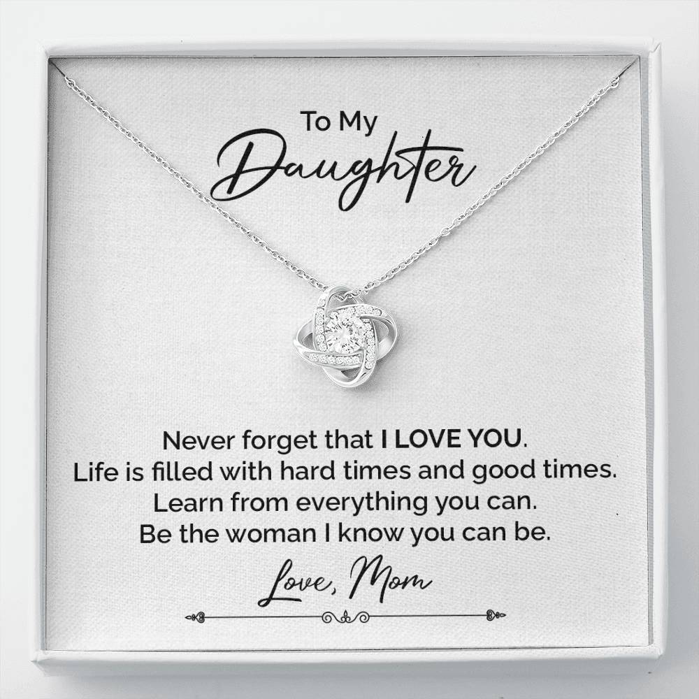 To My Daughter Necklace from Mom with Inspiring Note
