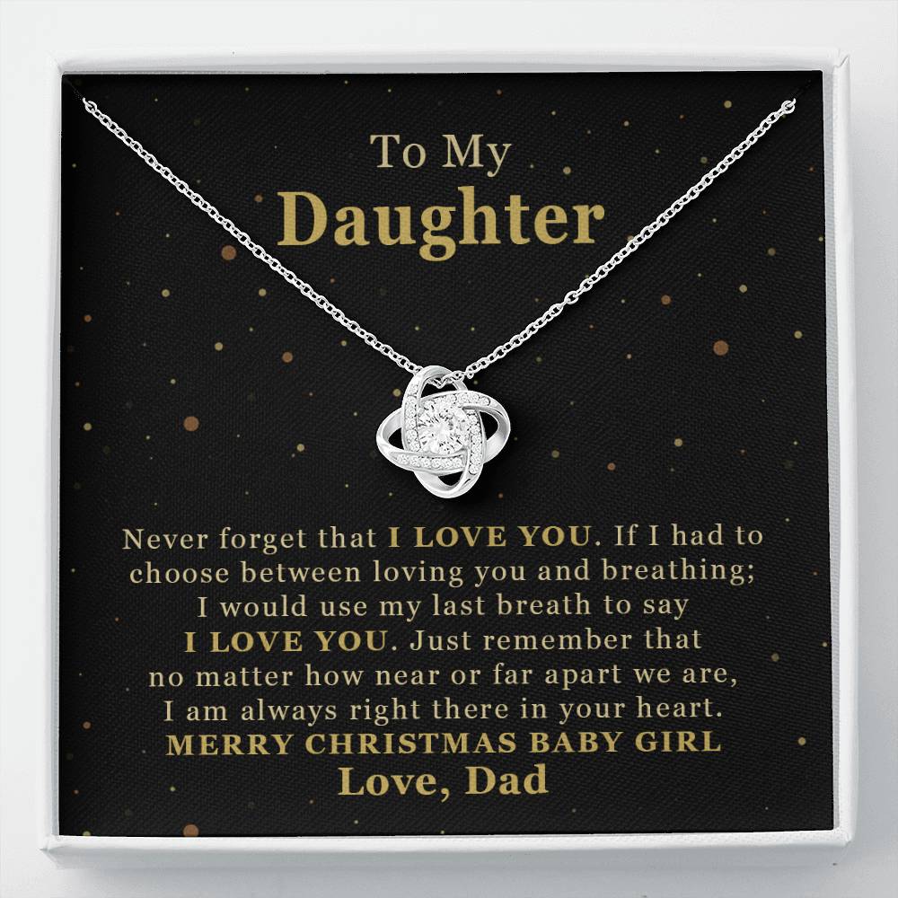 Christmas Necklace for Daughter from Dad With Message Card