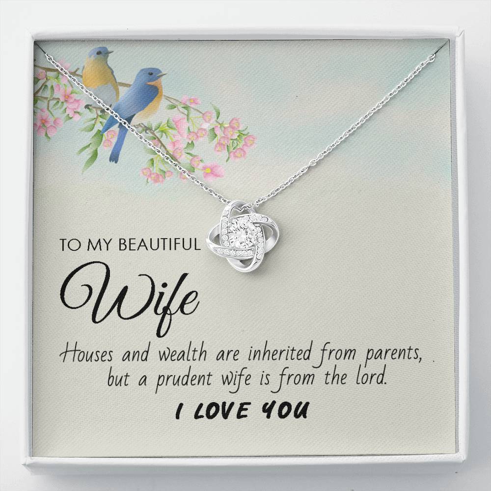 To My Beautiful Wife Necklace – Love Gift With Message Card