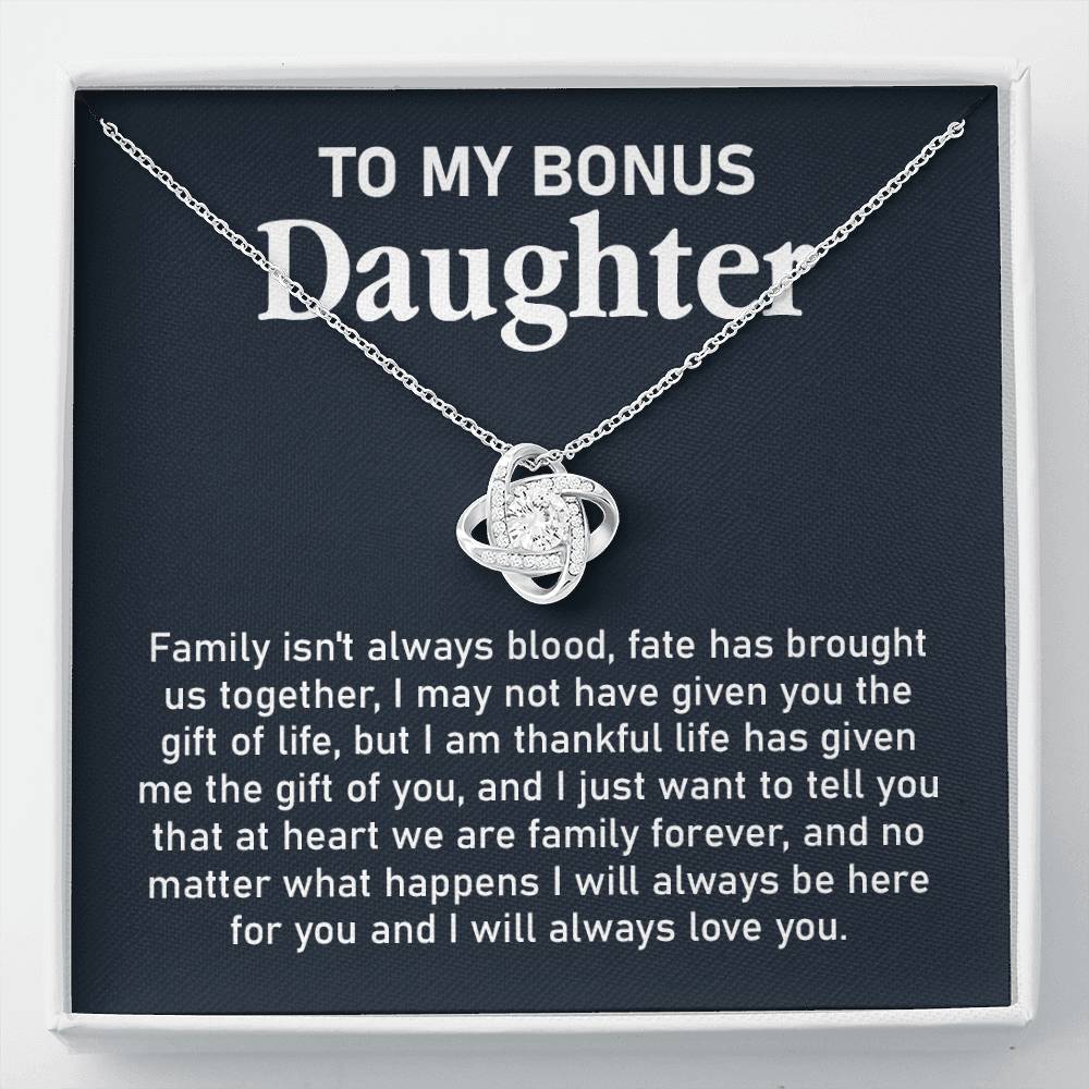 Bonus Daughter Necklace Gift with Family Forever Note