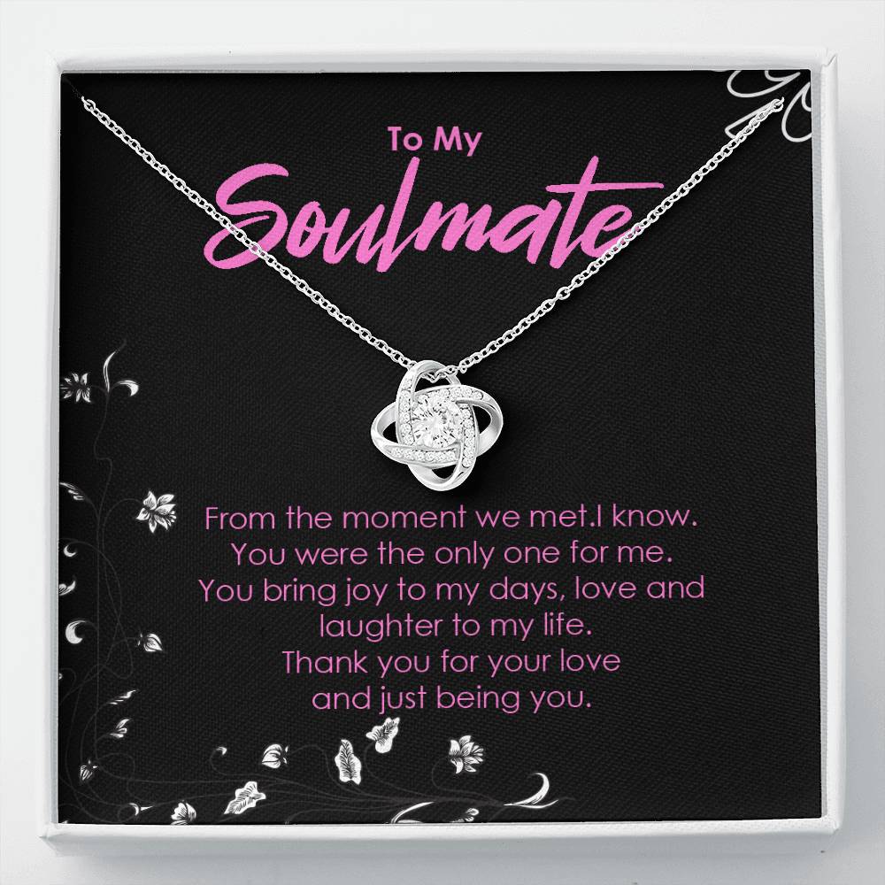 To My Soulmate Necklace – Joy, Love & Laughter Gift From Husband