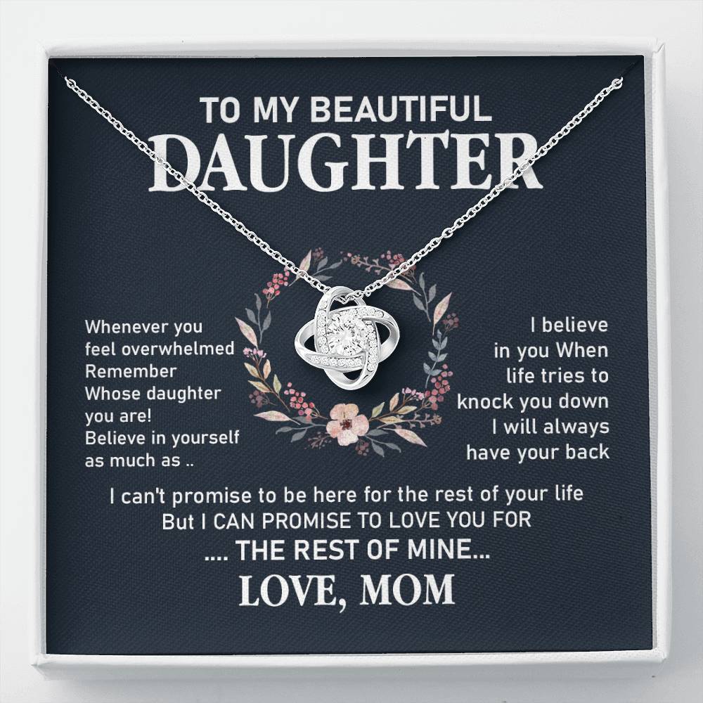 Daughter Necklace Gift from Mom with Support Message