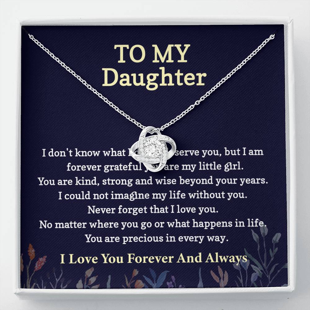 To My Daughter Love Knot Necklace from dad & mom