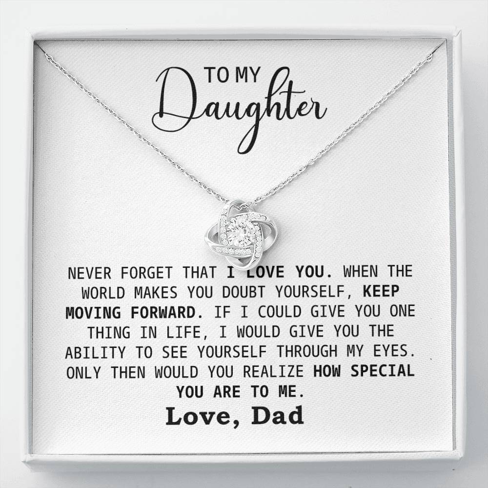 To My Daughter Necklace from Dad with Message Card