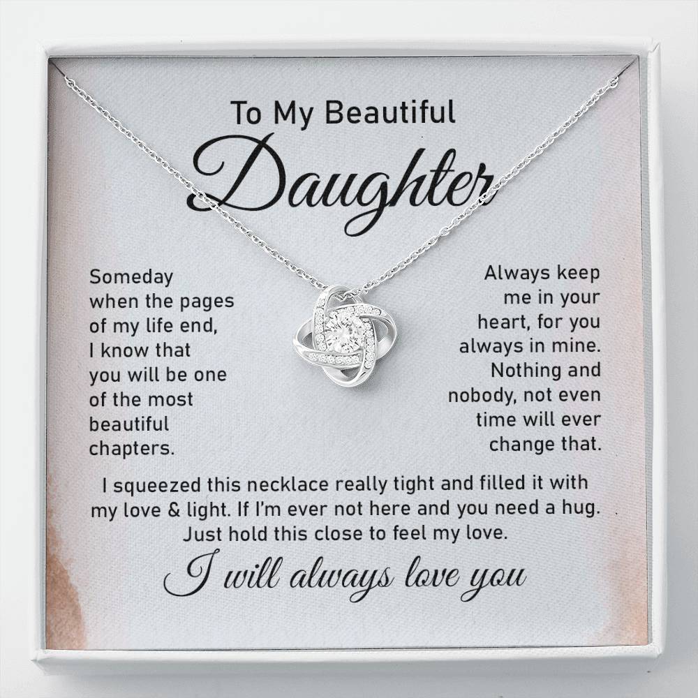Daughter Necklace Gift with Eternal Love Message