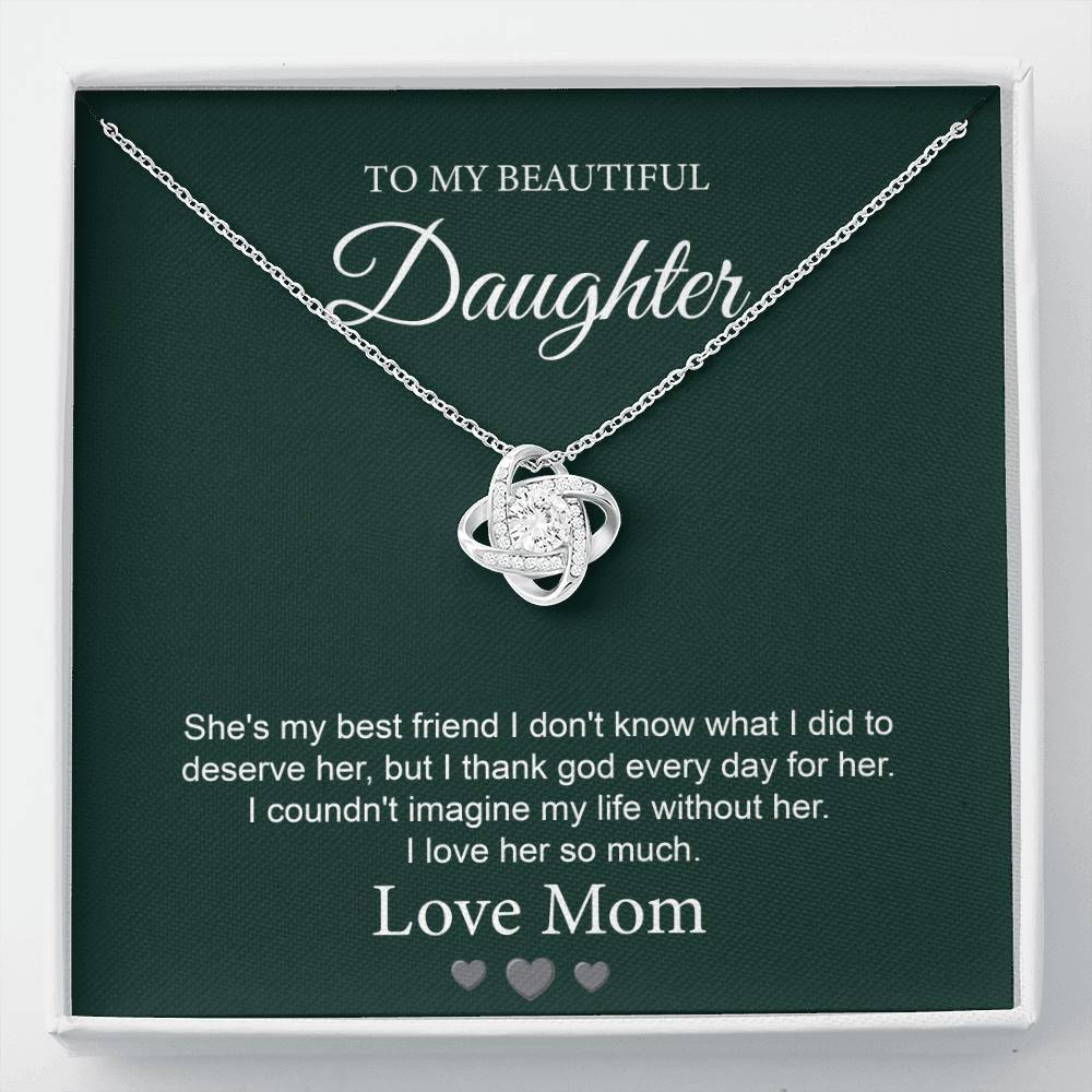 Daughter Necklace with Message from Mom