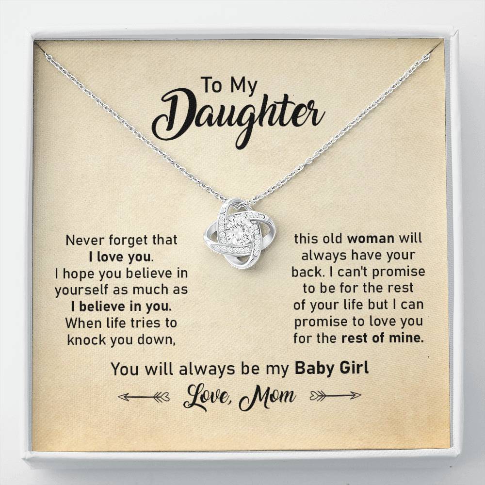 Daughter Necklace Gift from Mom with Inspirational Card