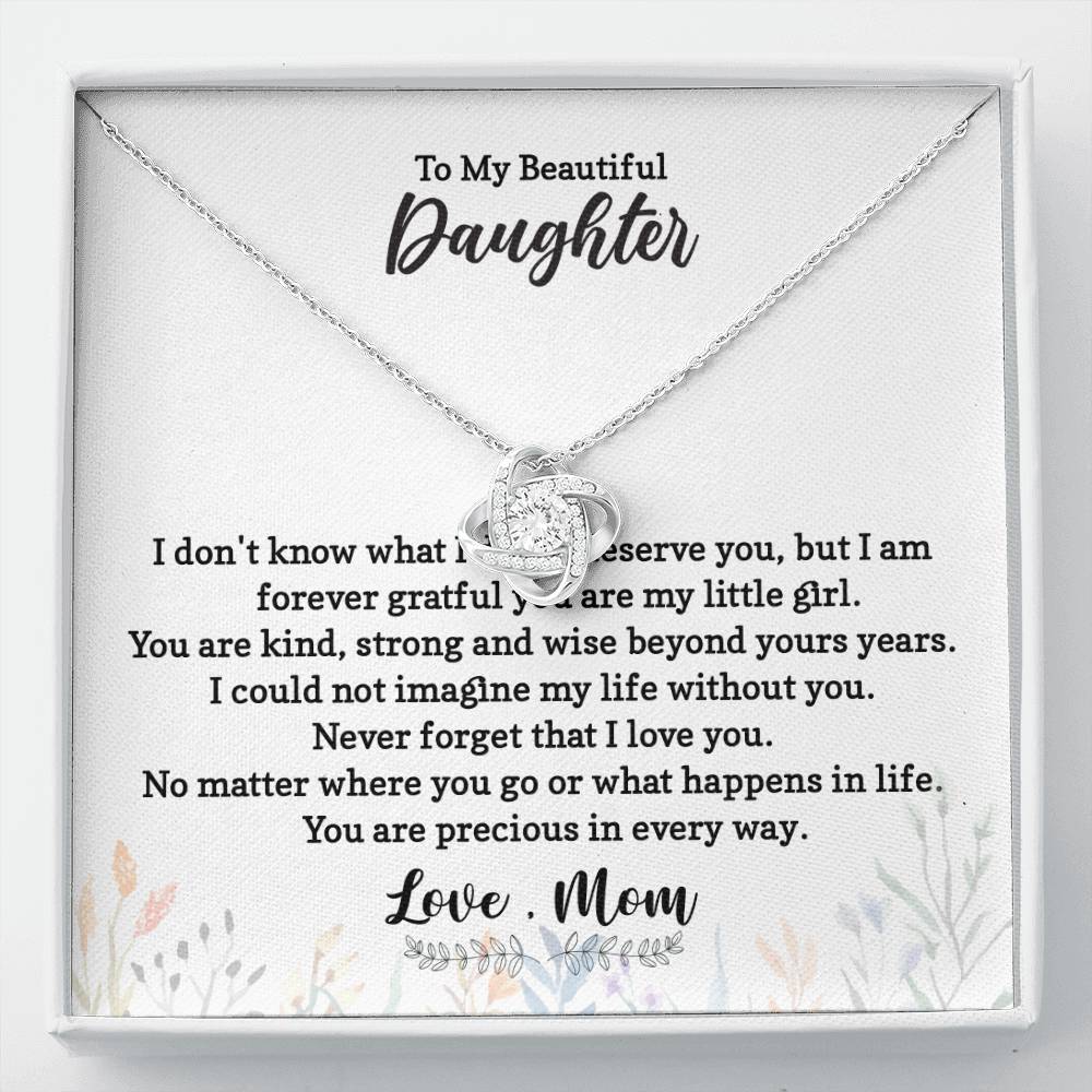 Daughter Necklace Gift from Mom with Loving Card