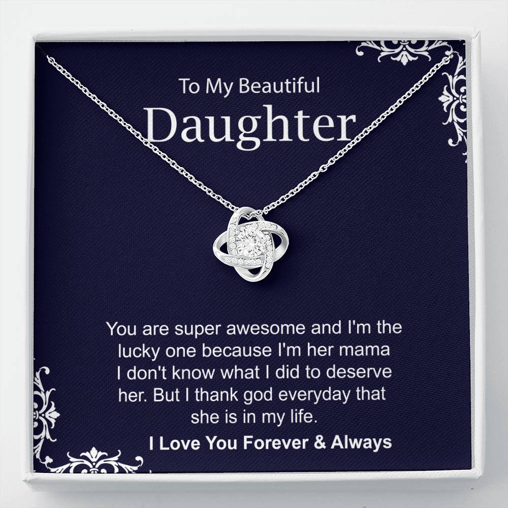 Lucky Mom Necklace Gift for Daughter Love Note