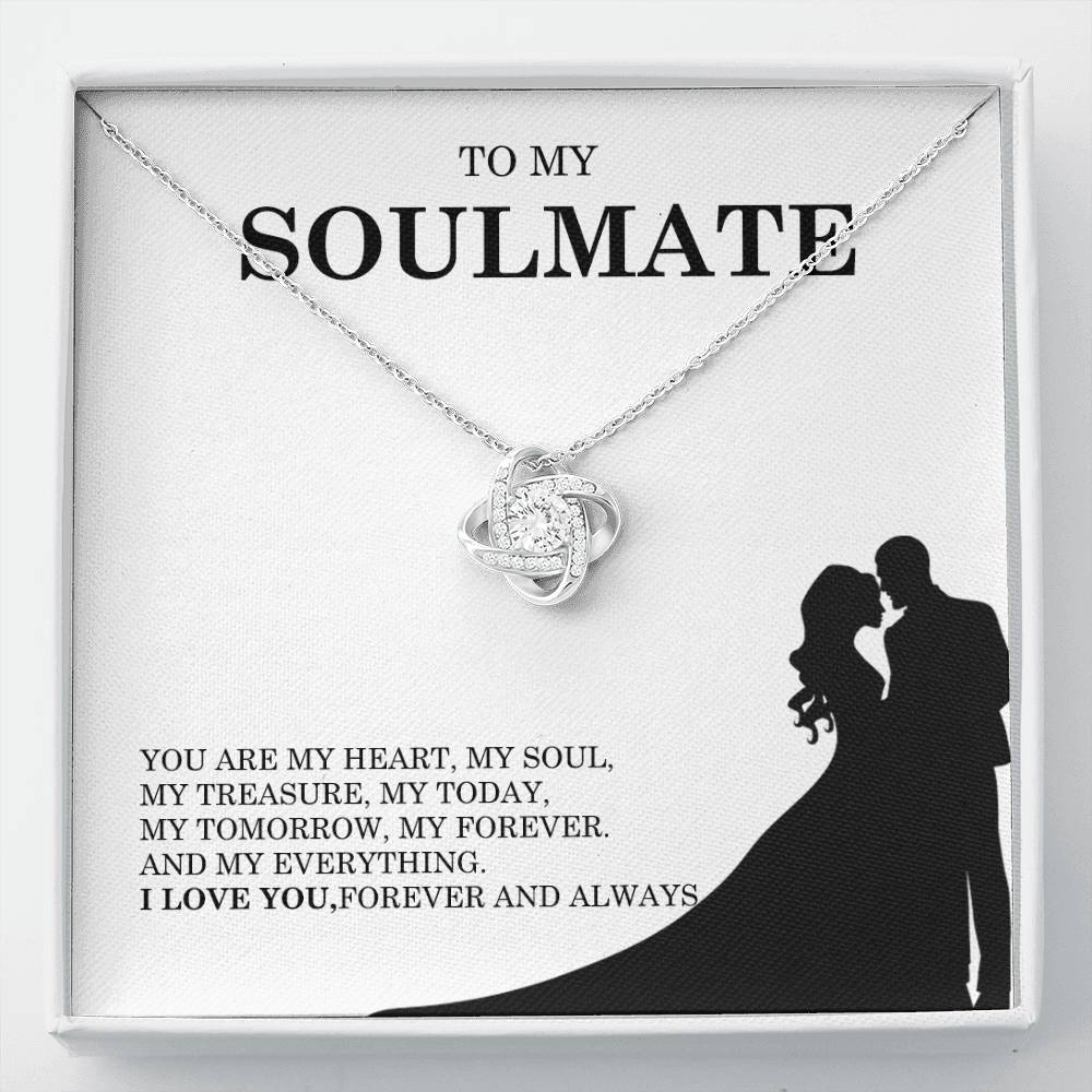 To My Soulmate Necklace Romantic Gift for Her With Message Card