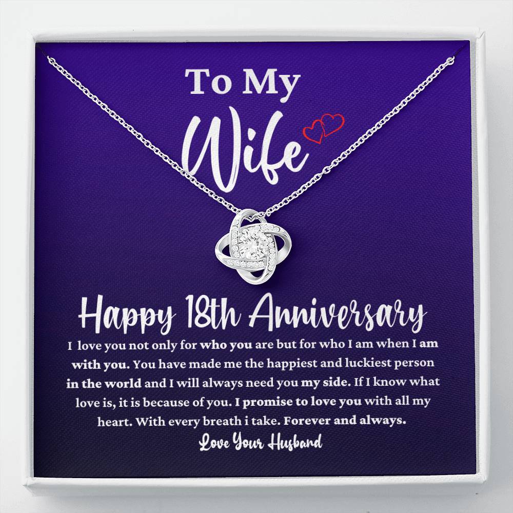 18th Anniversary Necklace Gift for Wife From Husband