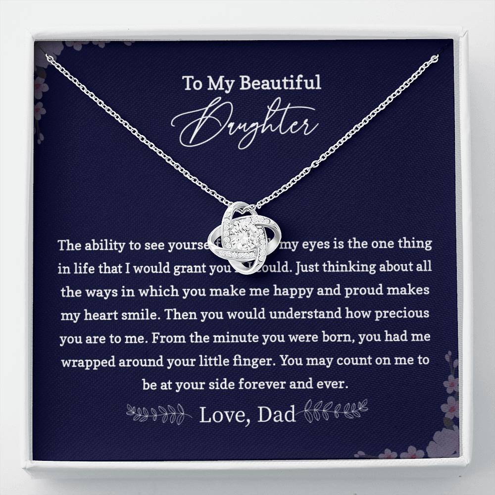 Daughter Necklace Gift from Dad with Love Note