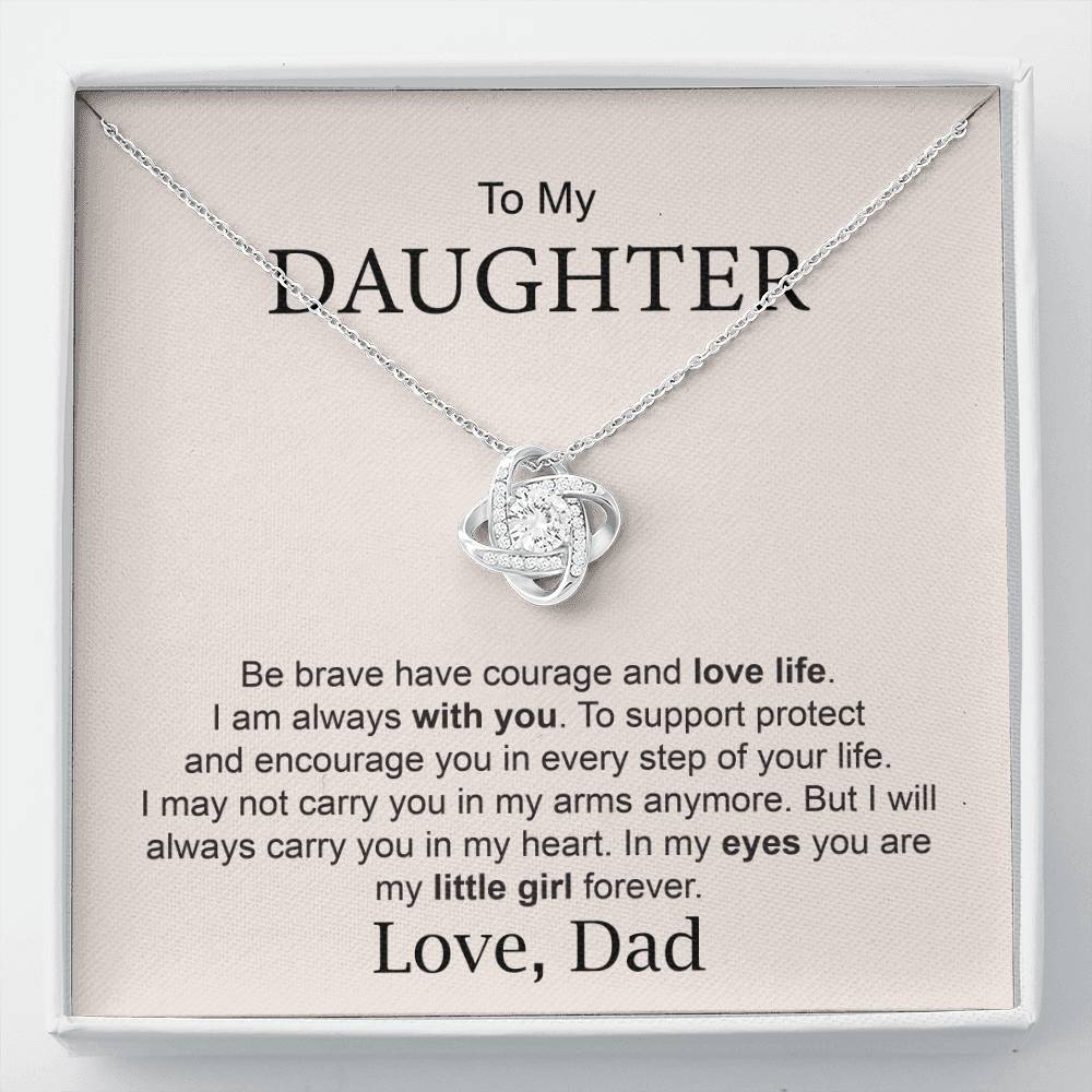 Daughter Gift from Dad – Courage & Love Life Necklace