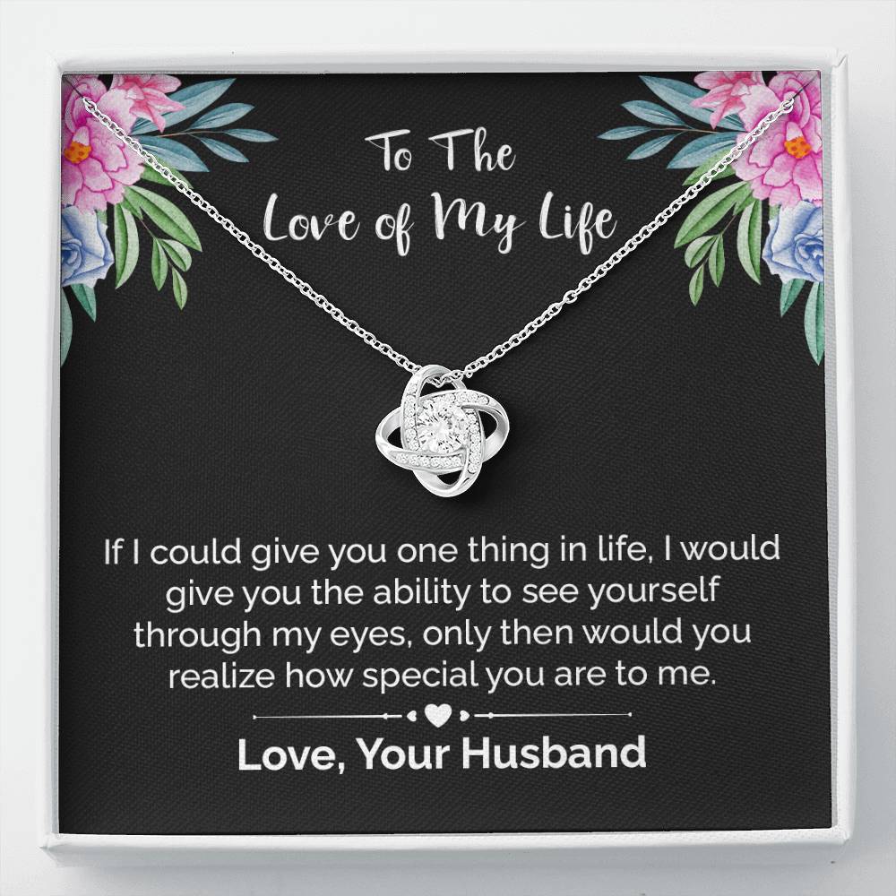 Love of My Life Necklace from Husband With Message Card