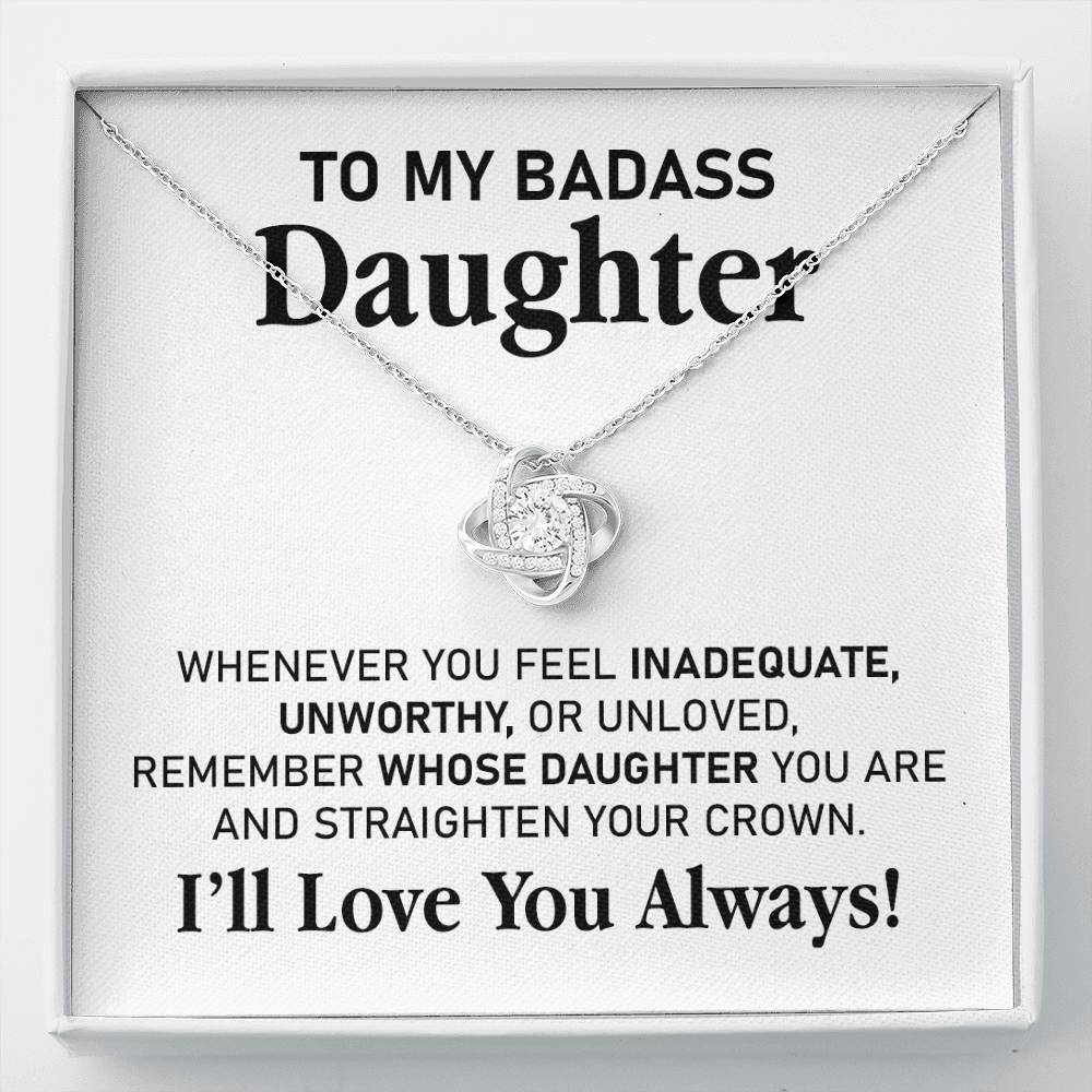 Badass Daughter Necklace Gift with Bold Message