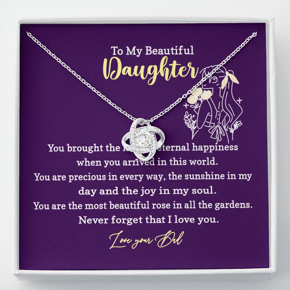 Daughter Necklace Gift from Dad with Message Card