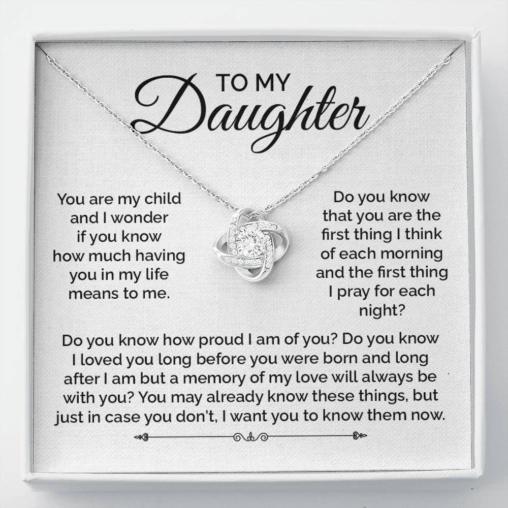 Daughter Necklace Gift with Prayer and Love Message