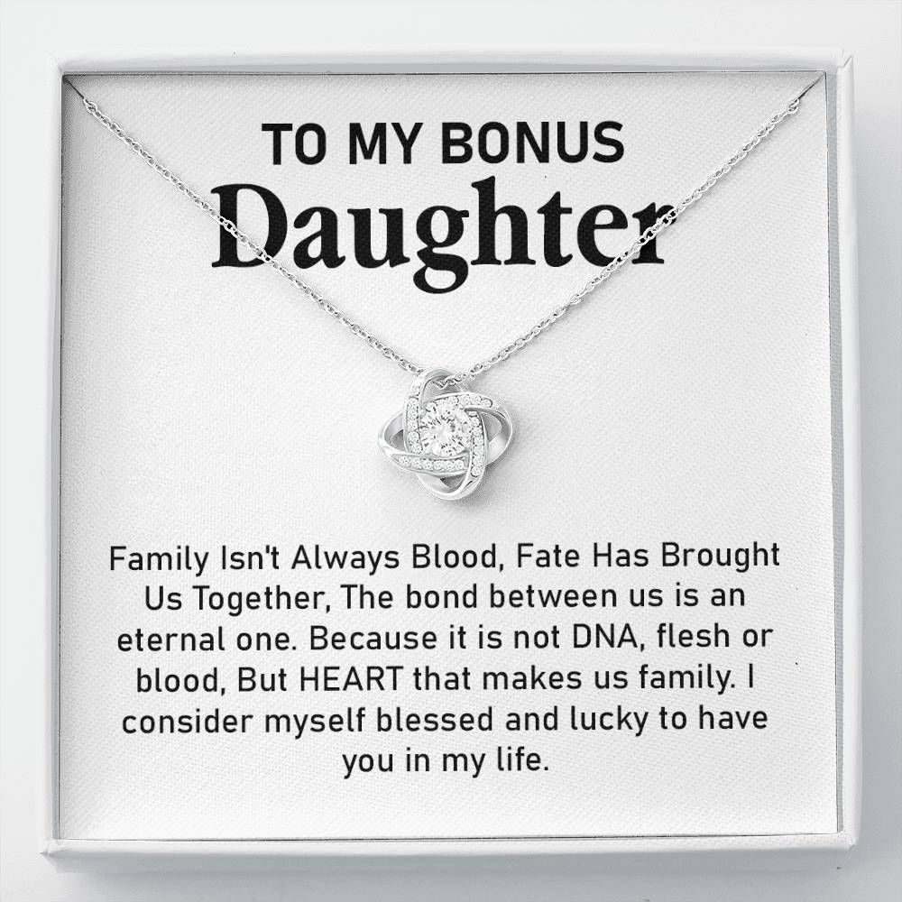 Bonus Daughter Necklace Gift with Family Message