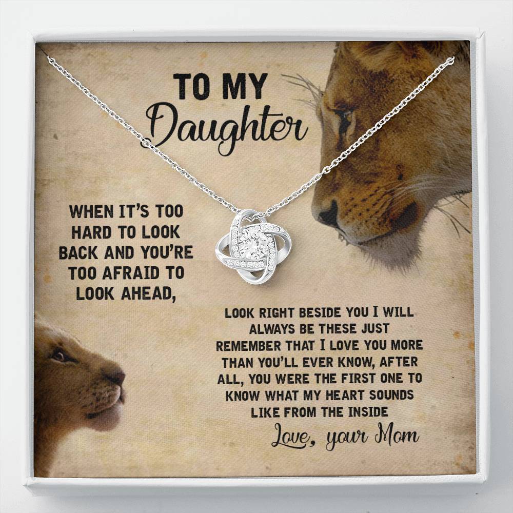 To My Daughter Necklace Gift from Mom – Lion Message Card