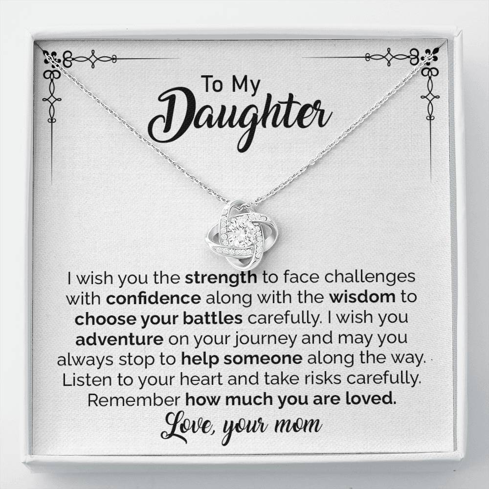 Daughter Gift Necklace from Mom with Message Card